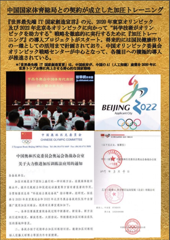 中国オリンピック委員会　加圧トレーニング